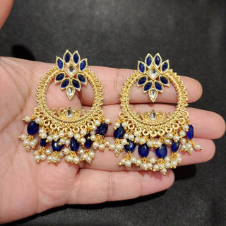 Thea Blue Kundan Earrings - ECLAT INDIAN JEWELSEarringsBlue