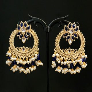 Thea Blue Kundan Earrings - ECLAT INDIAN JEWELSEarringsBlue