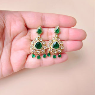 Thea Green CZ Diamond Simulant Necklace Set - ECLAT INDIAN JEWELSNecklace SetsGreen
