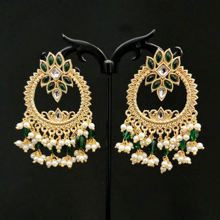 Thea Green Kundan Earrings - ECLAT INDIAN JEWELSEarringsGreen