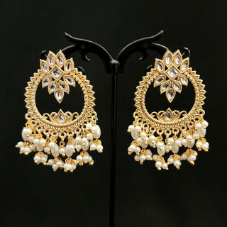 Thea White Kundan Earrings - ECLAT INDIAN JEWELSEarringsWhite