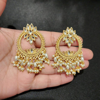 Thea White Kundan Earrings - ECLAT INDIAN JEWELSEarringsWhite