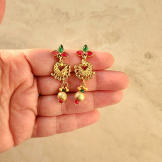 Tiffany Multicolour Peacock Kemp 20k Gold Plated Necklace Set - ECLAT INDIAN JEWELSNecklace SetsMulticolour
