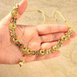 Tiffany Multicolour Peacock Kemp 20k Gold Plated Necklace Set - ECLAT INDIAN JEWELSNecklace SetsMulticolour