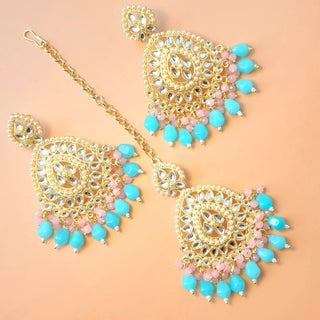 Valeria Multicolour Kundan Tikka Set - ECLAT INDIAN JEWELSTikka SetsMulticolour