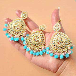 Valeria Multicolour Kundan Tikka Set - ECLAT INDIAN JEWELSTikka SetsMulticolour