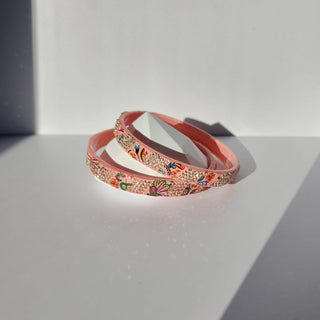 Vanessa Peach Multicolour Glass Kada Bangles (Pair) (2.4,2.6, 2.8) - ECLAT INDIAN JEWELSBangle, Kadas & Bracelets2.6
