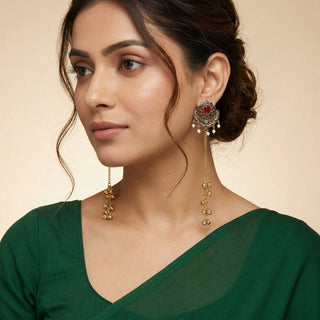 Veronica Multicolour Kashmiri Oxidised Gold Finish Earrings - ECLAT INDIAN JEWELSKashmiri EarringsMulticolor
