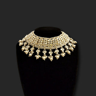 Victoria White Kundan Necklace Set with Tikka - ECLAT INDIAN JEWELSNecklace SetsWhite