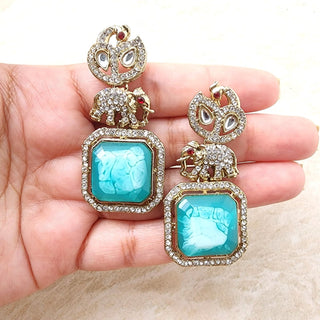 Zahra Light Blue Earrings - ECLAT INDIAN JEWELSEarringsBlue