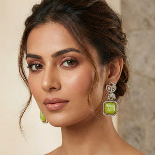 Zahra Light Green Earrings - ECLAT INDIAN JEWELSEarringsGreen