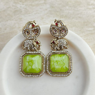 Zahra Light Green Earrings - ECLAT INDIAN JEWELSEarringsGreen