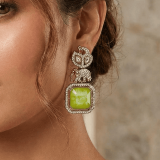 Zahra Light Green Earrings - ECLAT INDIAN JEWELSEarringsGreen