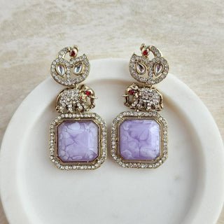 Zahra Light Purple Earrings - ECLAT INDIAN JEWELSEarringsPurple