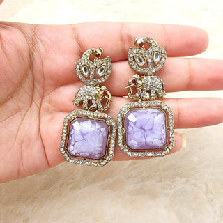 Zahra Light Purple Earrings - ECLAT INDIAN JEWELSEarringsPurple