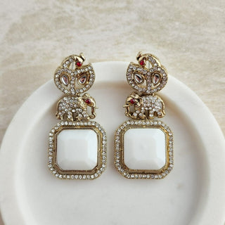 Zahra White Earrings - ECLAT INDIAN JEWELSEarringsWhite