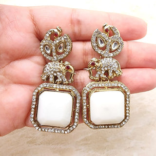 Zahra White Earrings - ECLAT INDIAN JEWELSEarringsWhite