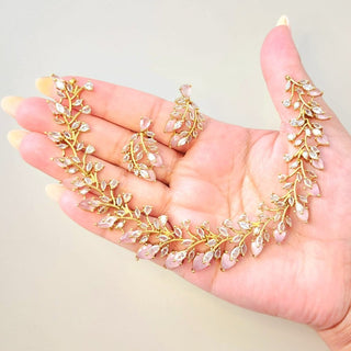 Zara Pink CZ Diamond Simulant Necklace Set - ECLAT INDIAN JEWELSNecklace SetsPink