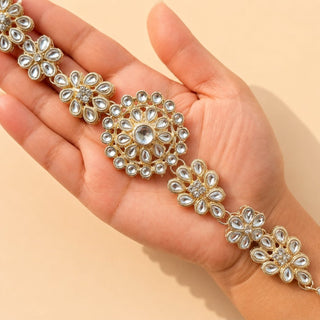 Zarah White Kundan Matha Patti - ECLAT INDIAN JEWELSMatha Patti, Sheesh PhoolWhite