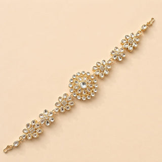 Zarah White Kundan Matha Patti - ECLAT INDIAN JEWELSMatha Patti, Sheesh PhoolWhite
