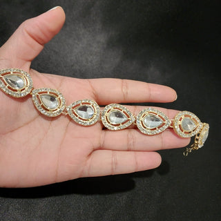 Zariah White Kundan Matha Patti - ECLAT INDIAN JEWELSMatha Patti, Sheesh PhoolWhite