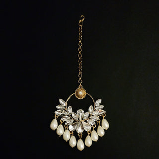 Zoe Diamante White Maang Tikka - ECLAT INDIAN JEWELSMaang TikkaWhite