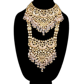 Zoya Complete Bridal Pastel Pink Meenakari Kundan Set - ECLAT INDIAN JEWELSNecklace SetsPink